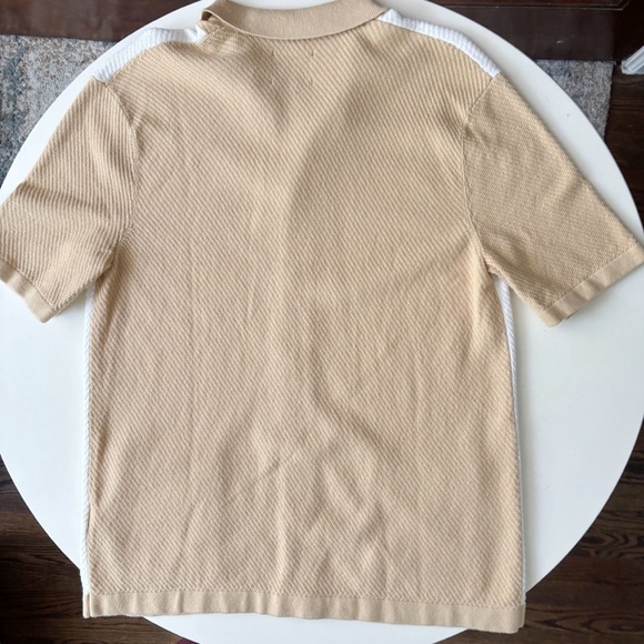 Abercrombie & Fitch Mens Short Sleeve Textured Knit Button Down Shirt Medium - Picture 6 of 7